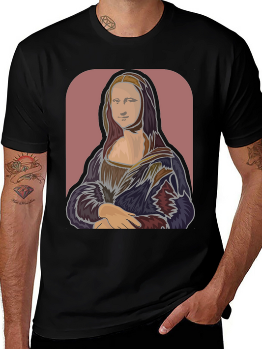 Mona Lisa Graphic Tee - Black Cotton T-Shirt