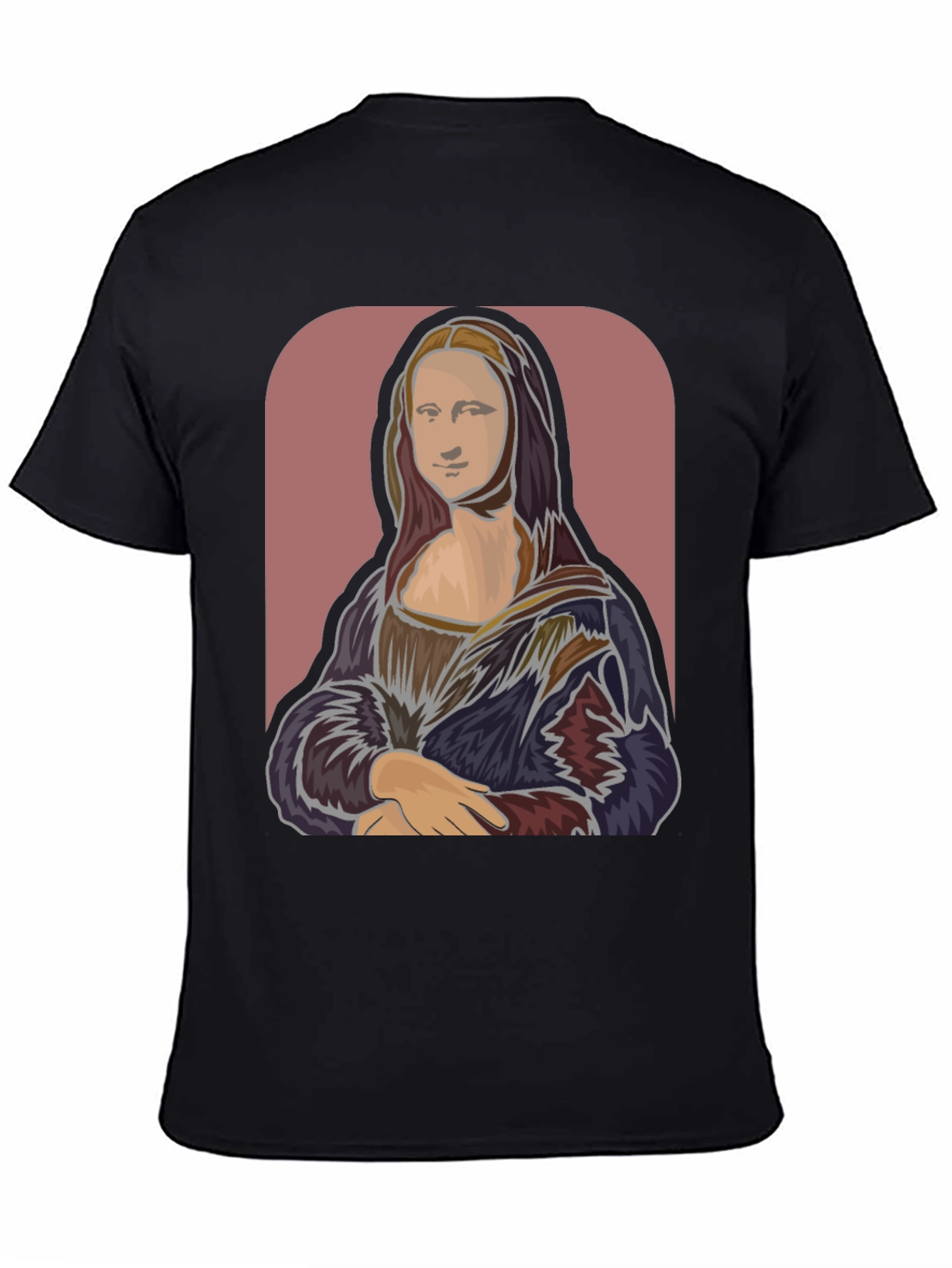 Mona Lisa Graphic Tee - Black Cotton T-Shirt