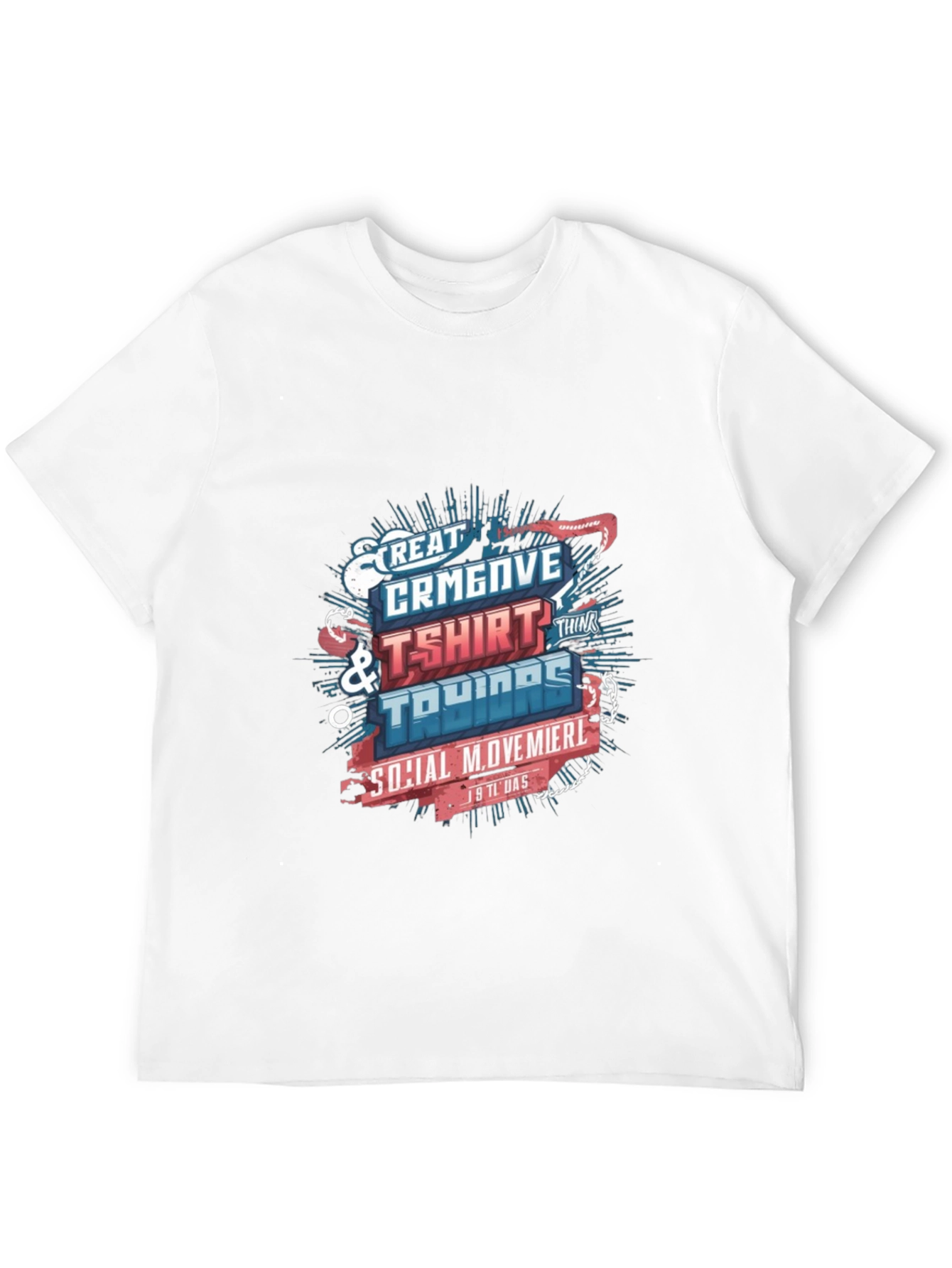 Creative Graphic Print Black T-Shirt