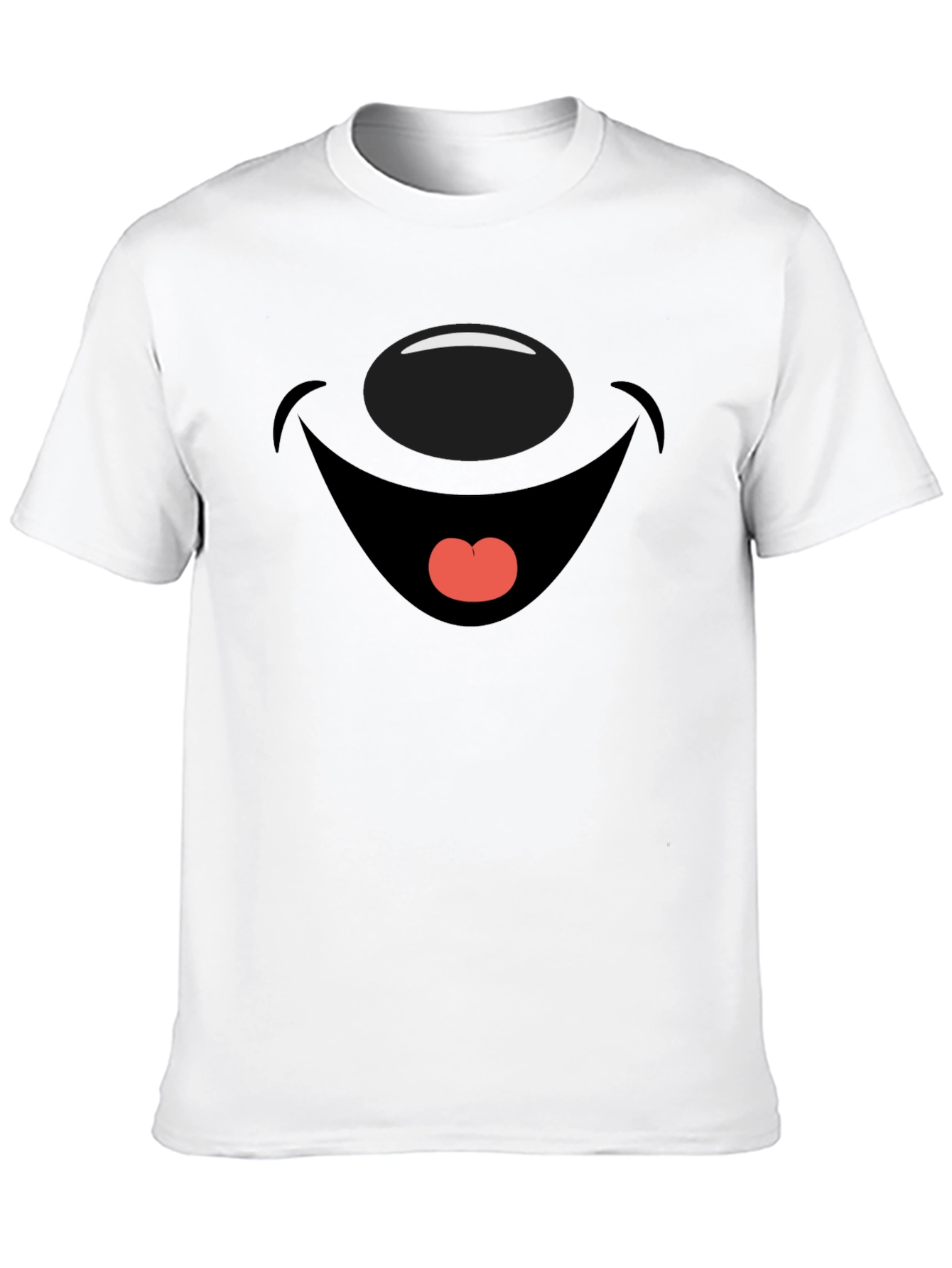 Cartoon Face Graphic Print Black T-Shirt
