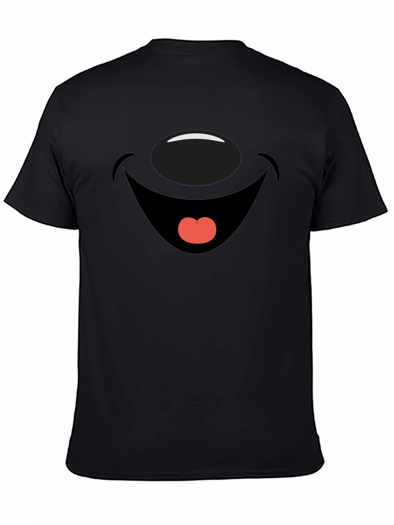 Cartoon Face Graphic Print Black T-Shirt
