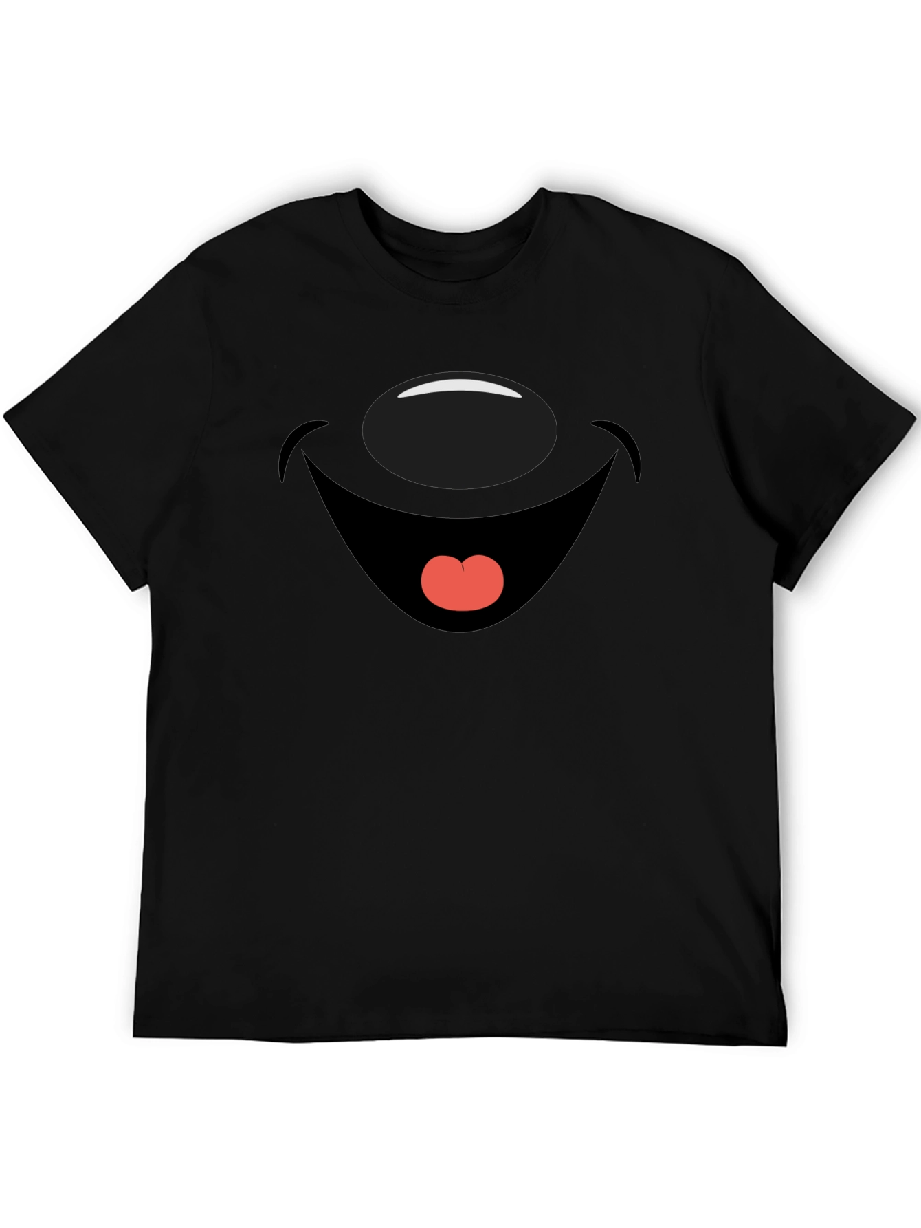 Cartoon Face Graphic Print Black T-Shirt