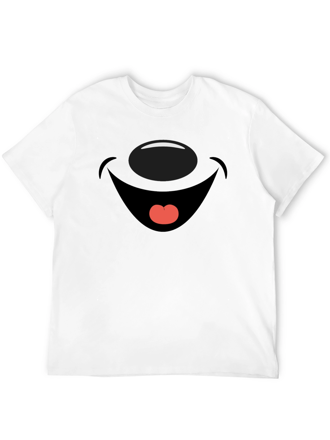 Cartoon Face Graphic Print Black T-Shirt