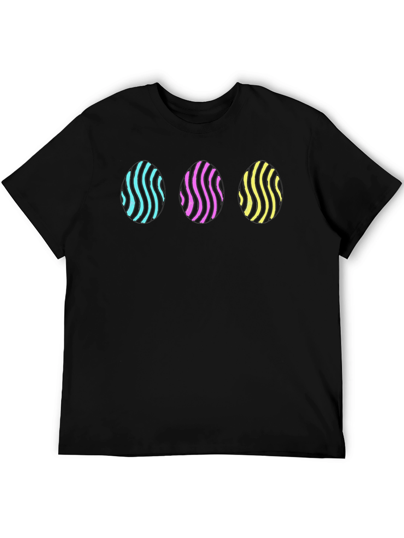 Vaporwave Egg Pattern Black T-Shirt