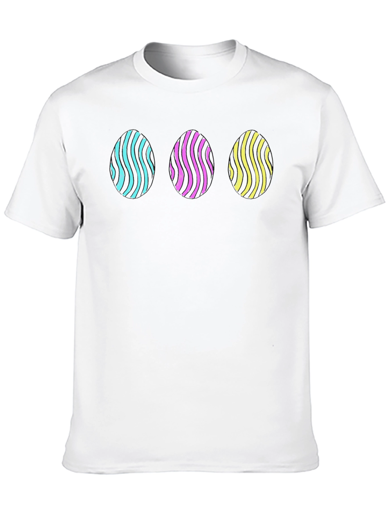 Vaporwave Egg Pattern Black T-Shirt