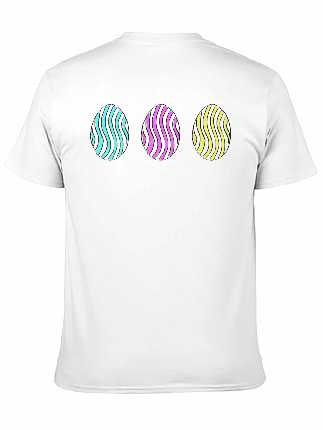 Vaporwave Egg Pattern Black T-Shirt