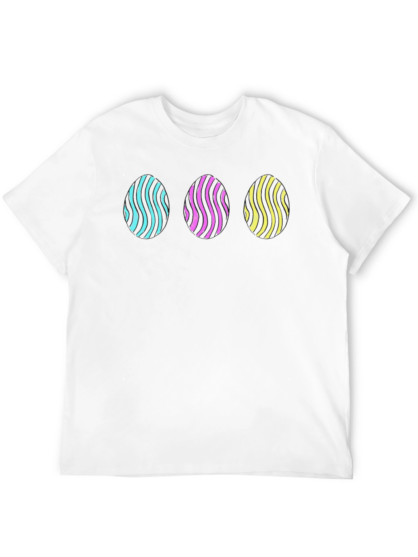 Vaporwave Egg Pattern Black T-Shirt