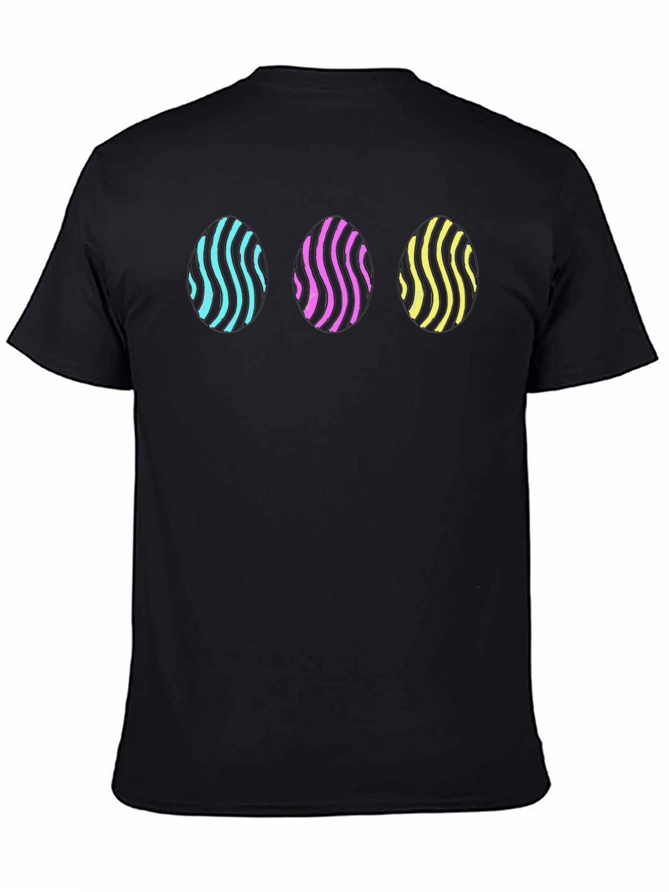 Vaporwave Egg Pattern Black T-Shirt