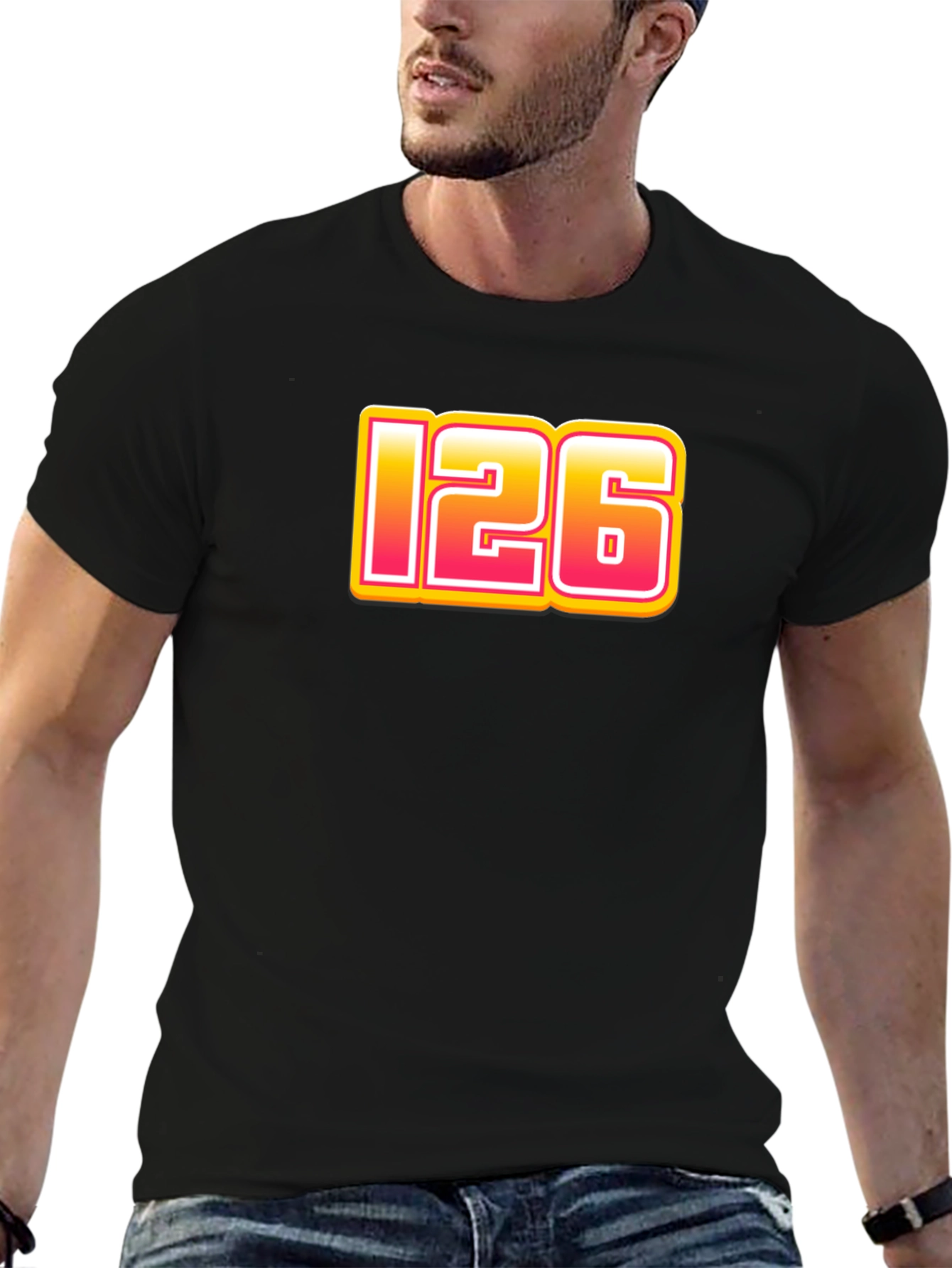 Cool 126 Graphic Print Black T-Shirt