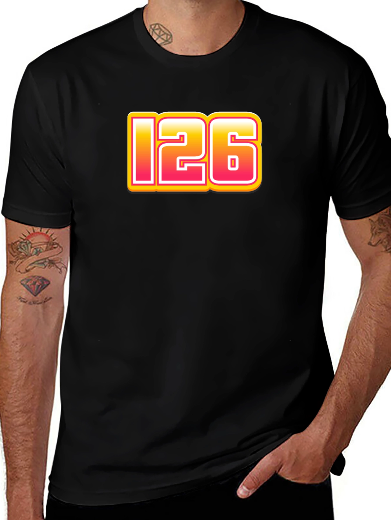 Cool 126 Graphic Print Black T-Shirt