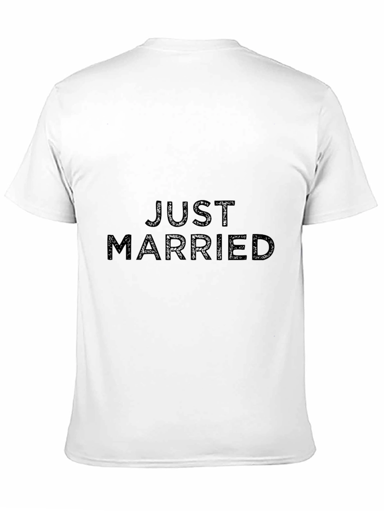 Just Married T-Shirt - Black Crew Neck