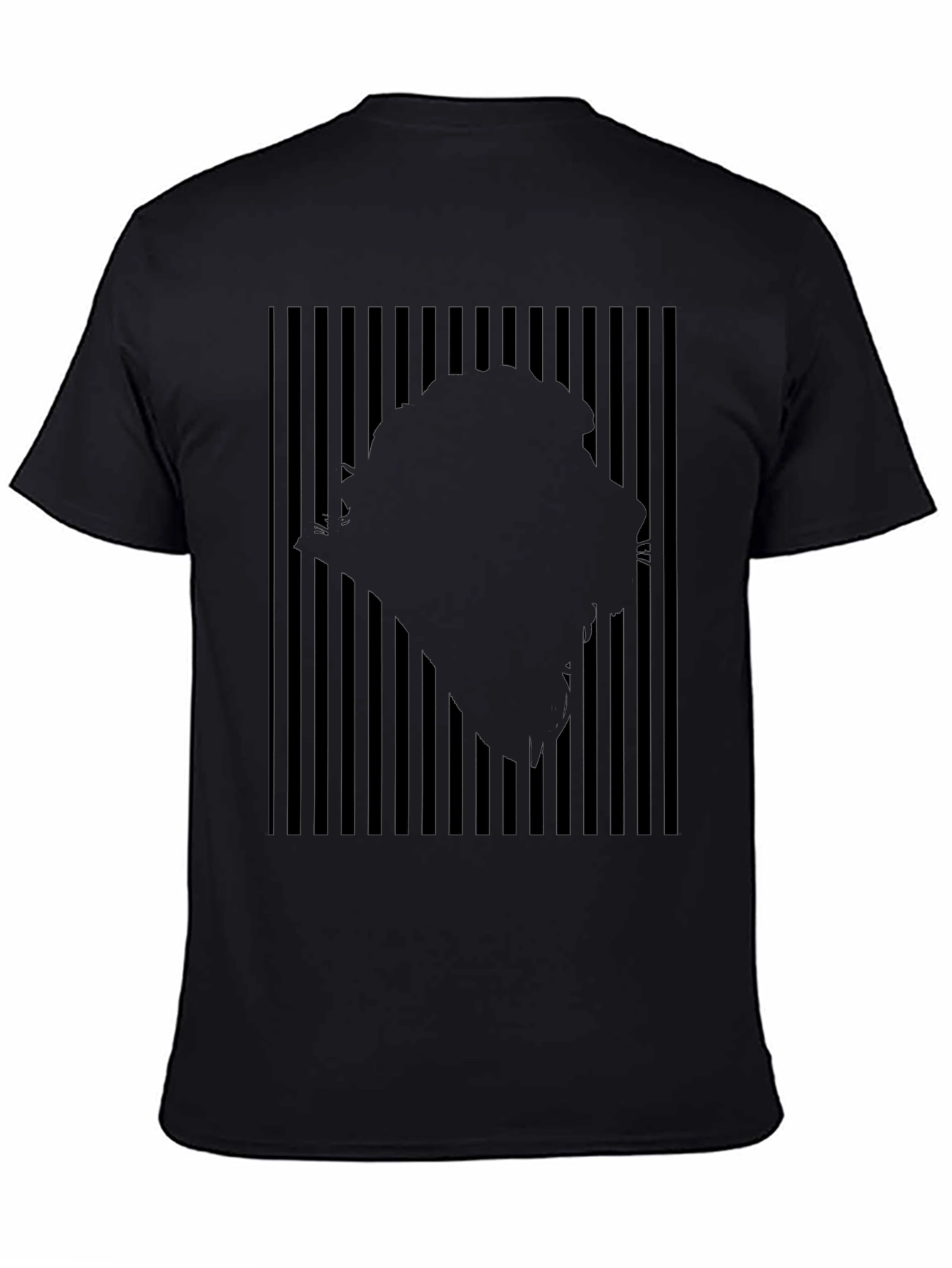 Abstract Striped Illusion Black T-Shirt