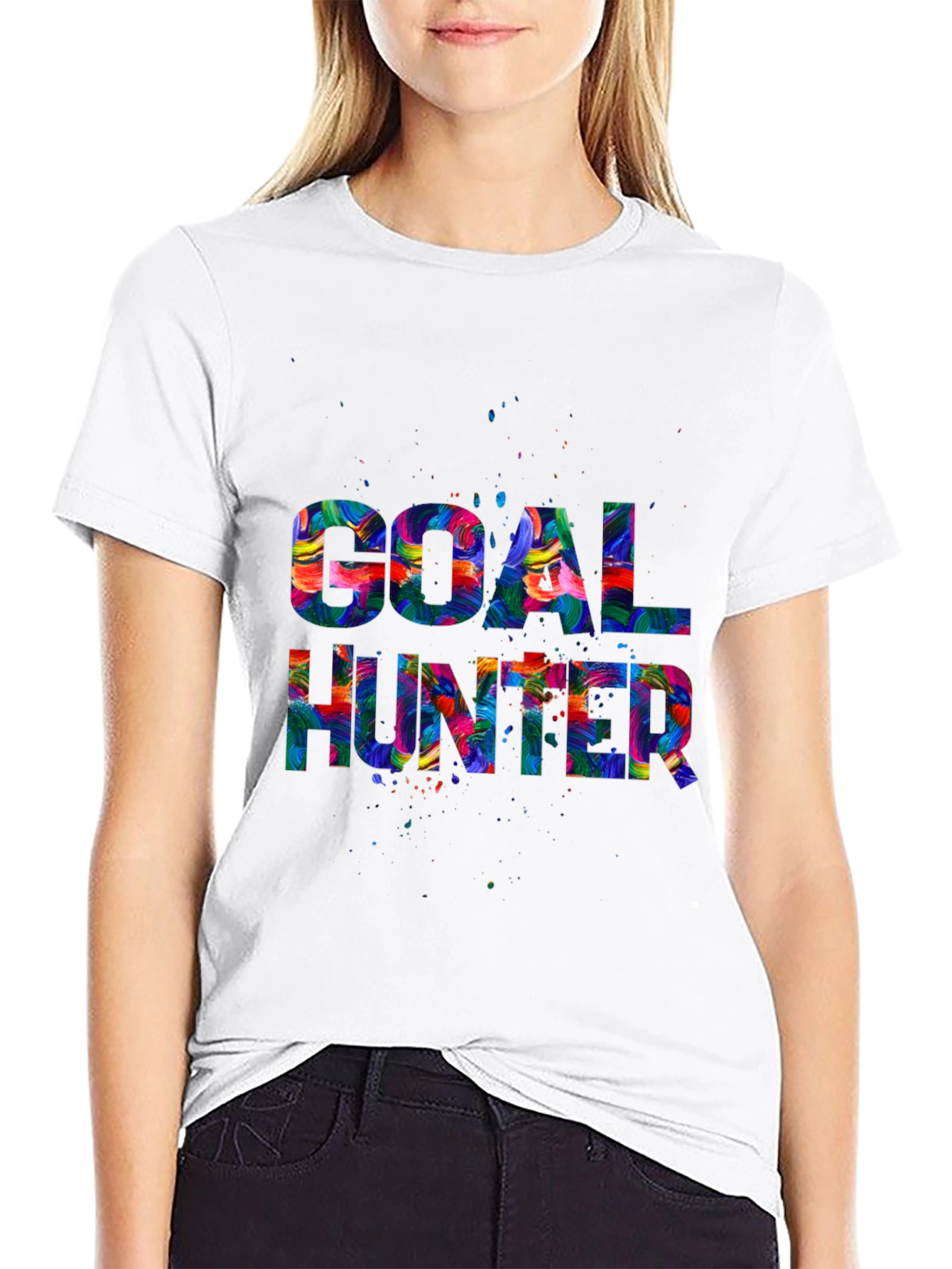 Goal Hunter Graphic Print Crew Neck T-Shirt