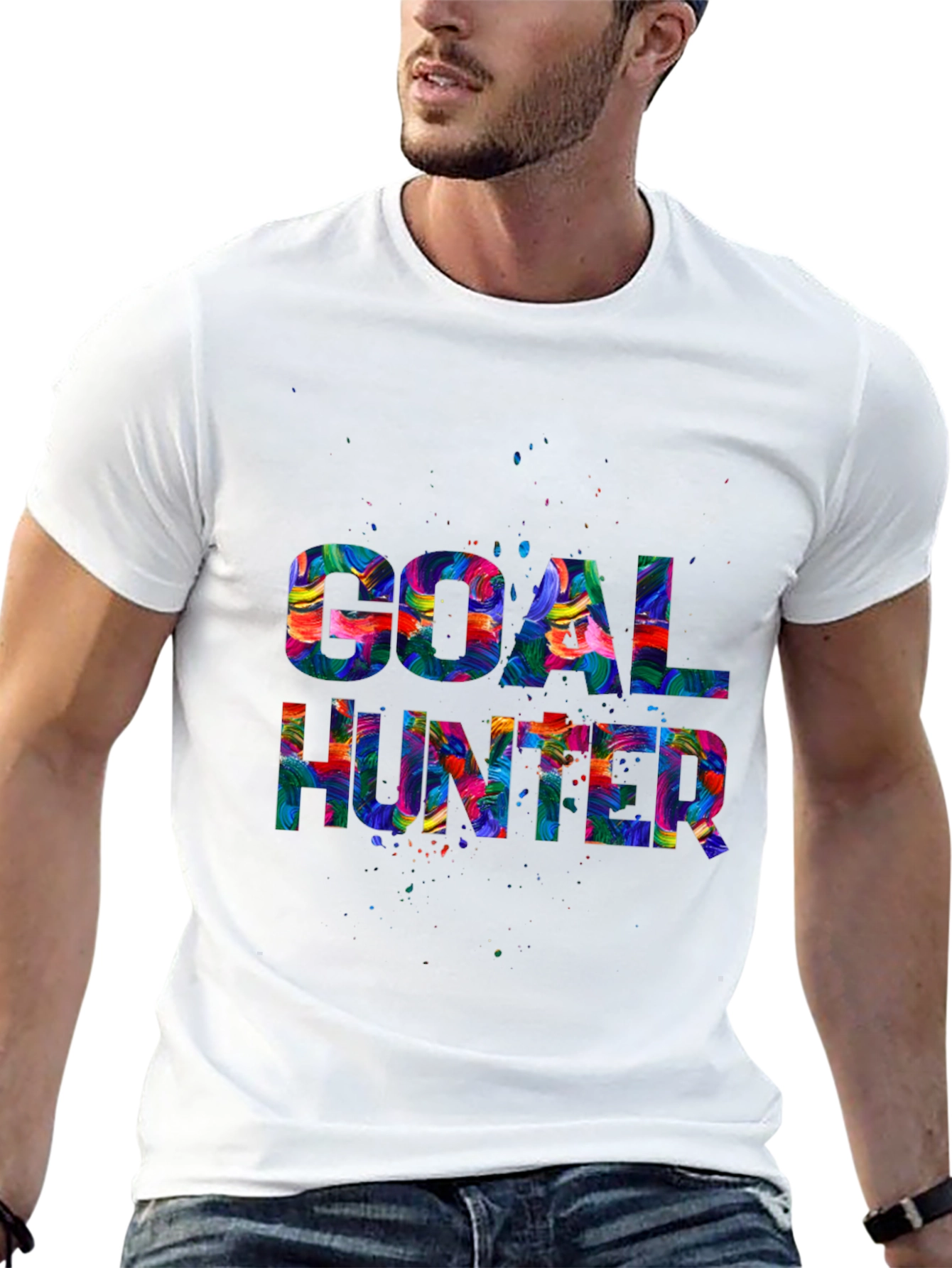 Goal Hunter Graphic Print Crew Neck T-Shirt