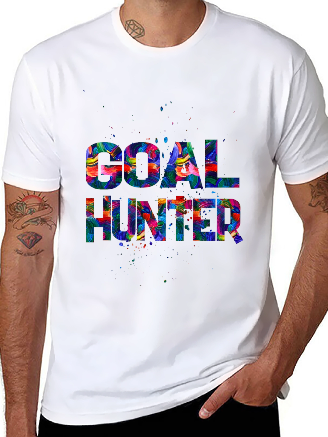 Goal Hunter Graphic Print Crew Neck T-Shirt