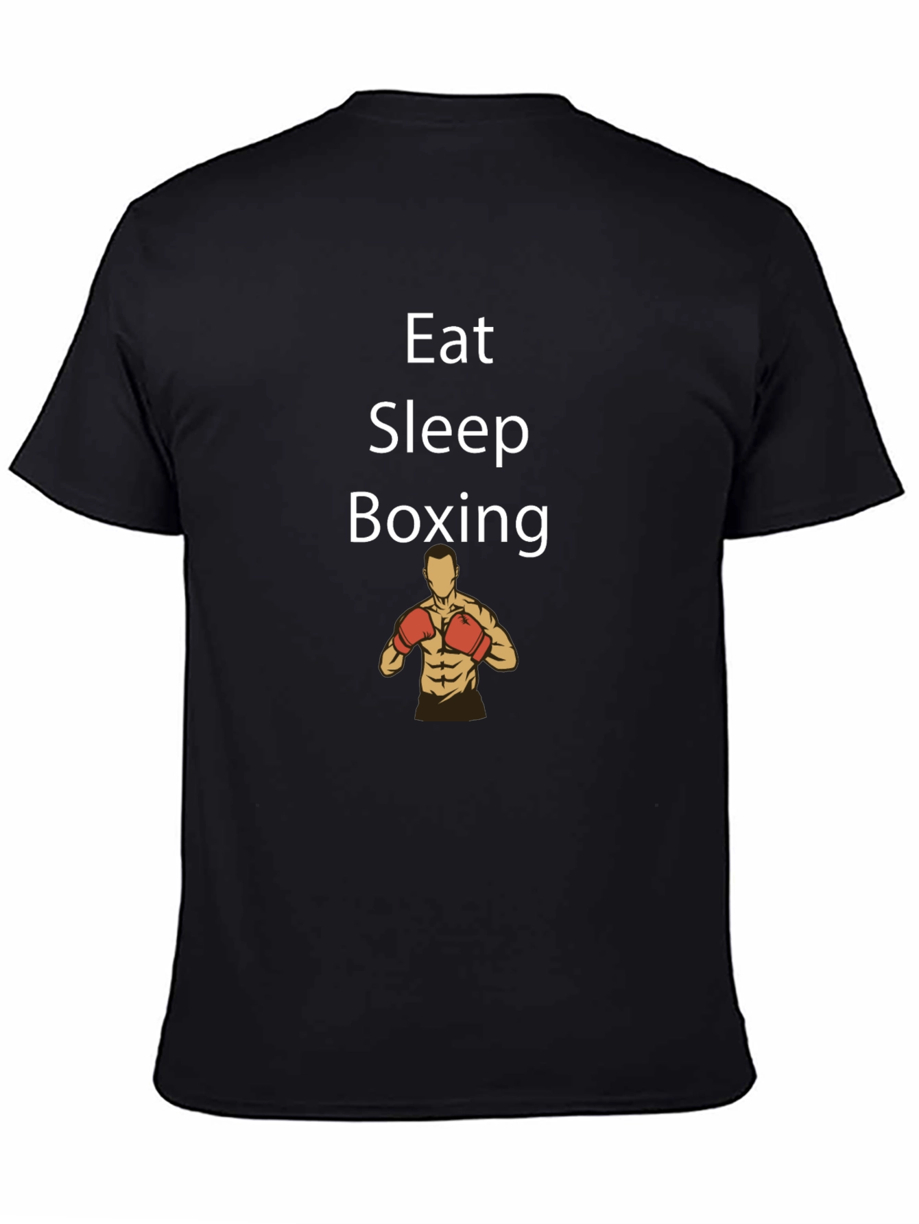 Eat Sleep Boxing Graphic Tee - Black Cotton T-Shirt