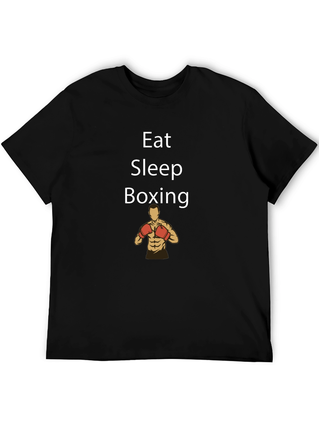 Eat Sleep Boxing Graphic Tee - Black Cotton T-Shirt
