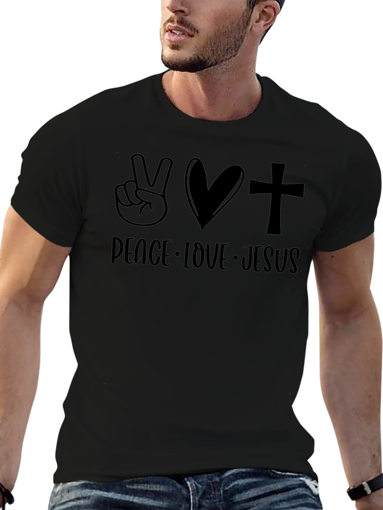 Peace Love Jesus T-Shirt Christian Faith Tee