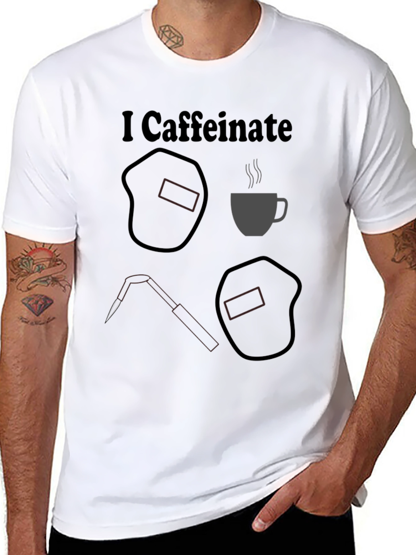 I Caffeinate T-Shirt Welding Humor Tee