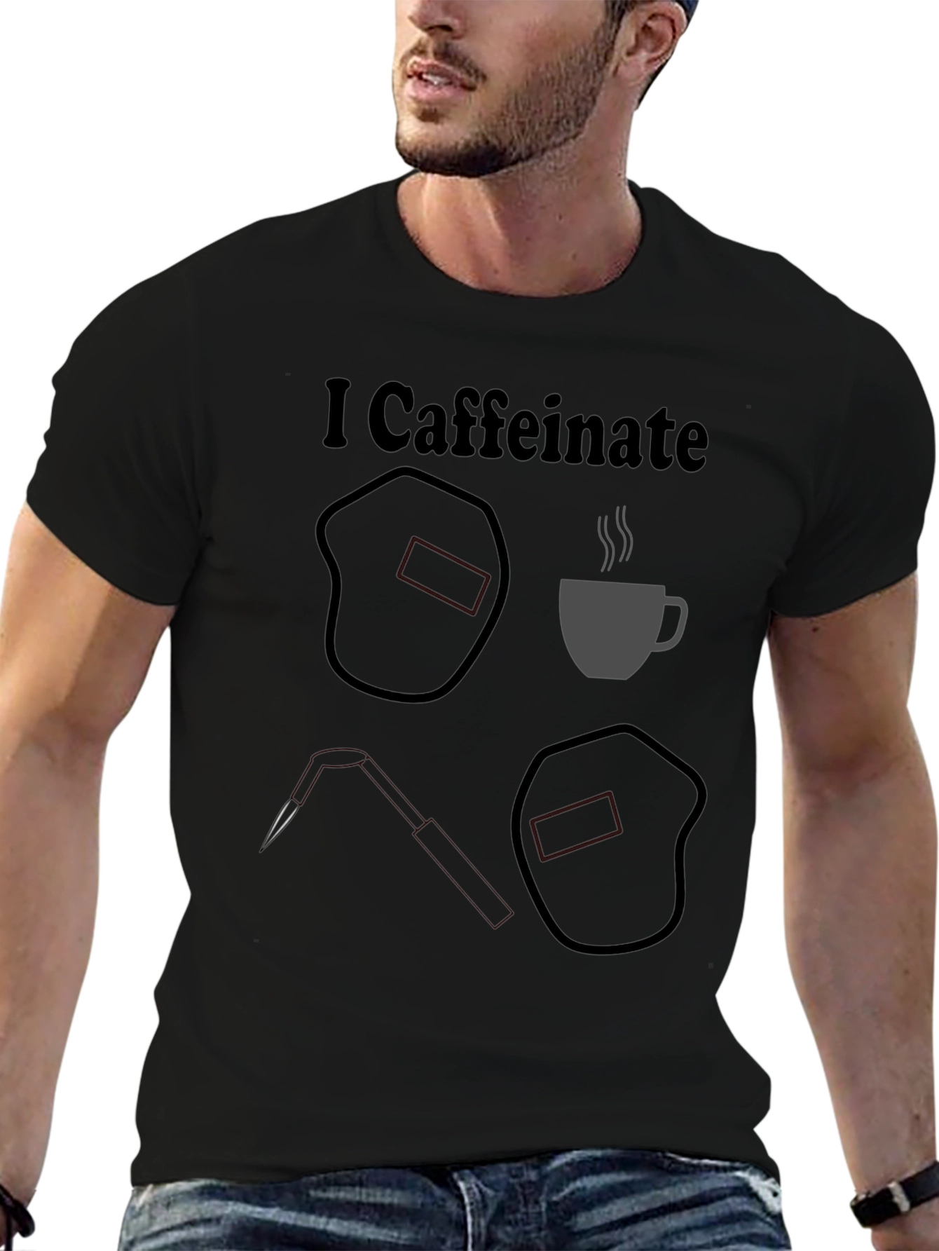 I Caffeinate T-Shirt Welding Humor Tee