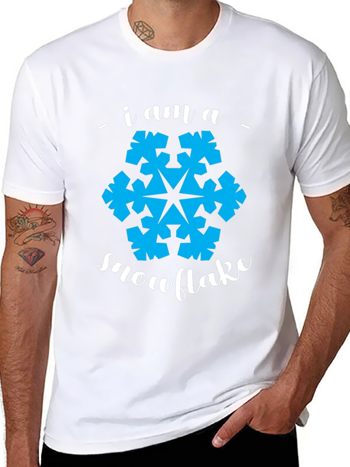I am a Snowflake Graphic T-Shirt - Black