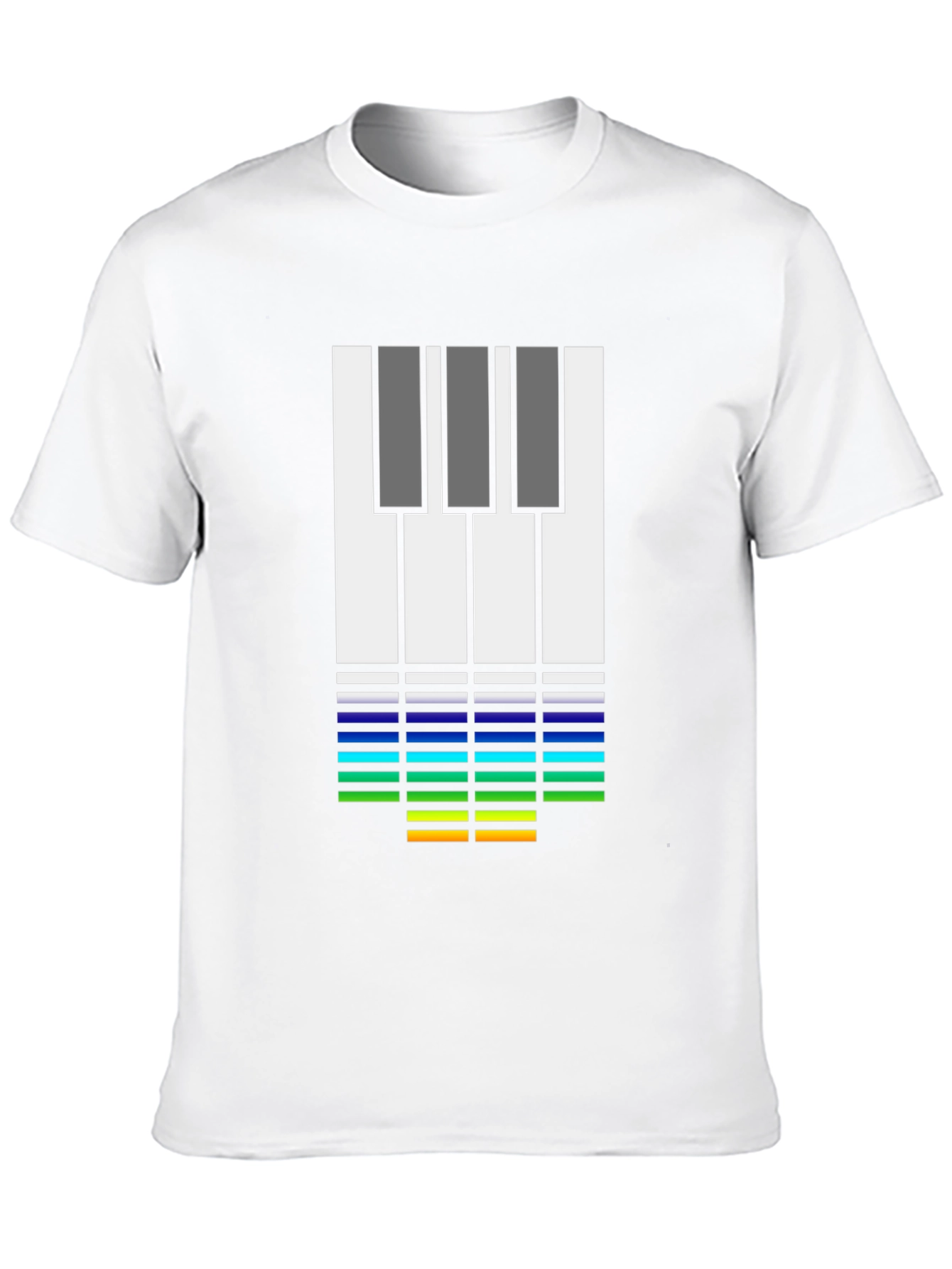 Music Lovers Tee: Piano Keys & Equalizer Black T-Shirt