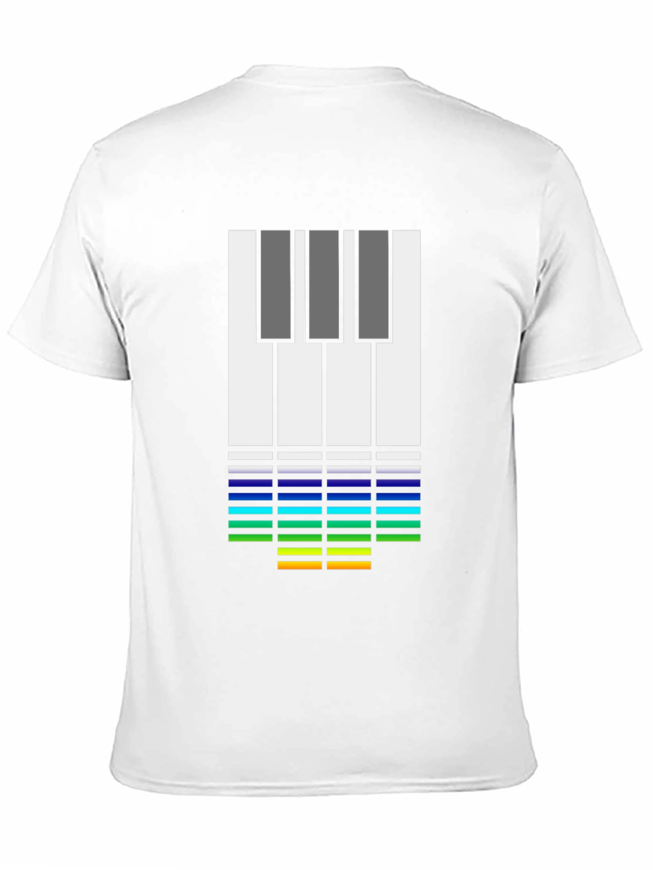 Music Lovers Tee: Piano Keys & Equalizer Black T-Shirt