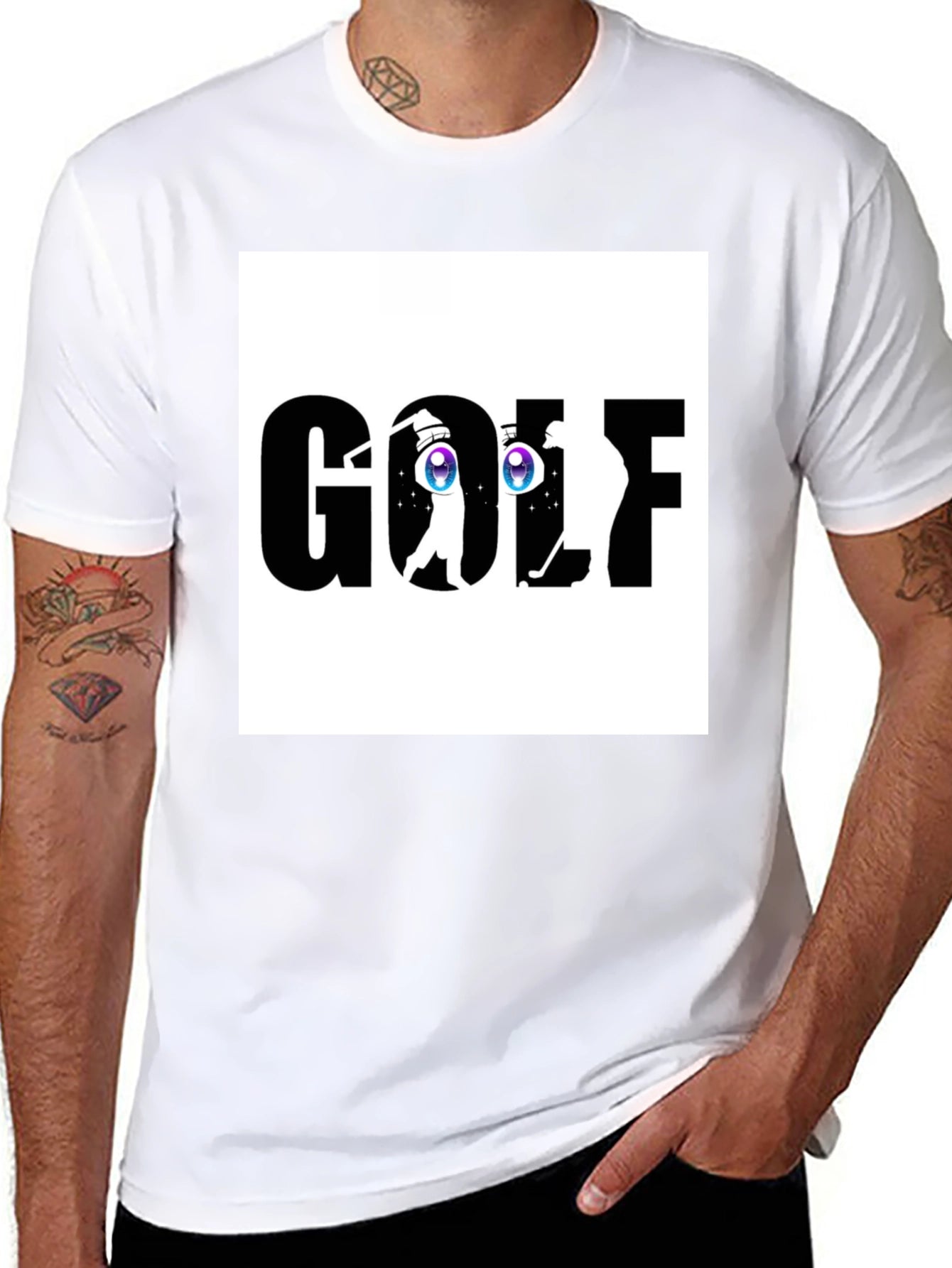 Golf Anime Eye Black T-Shirt