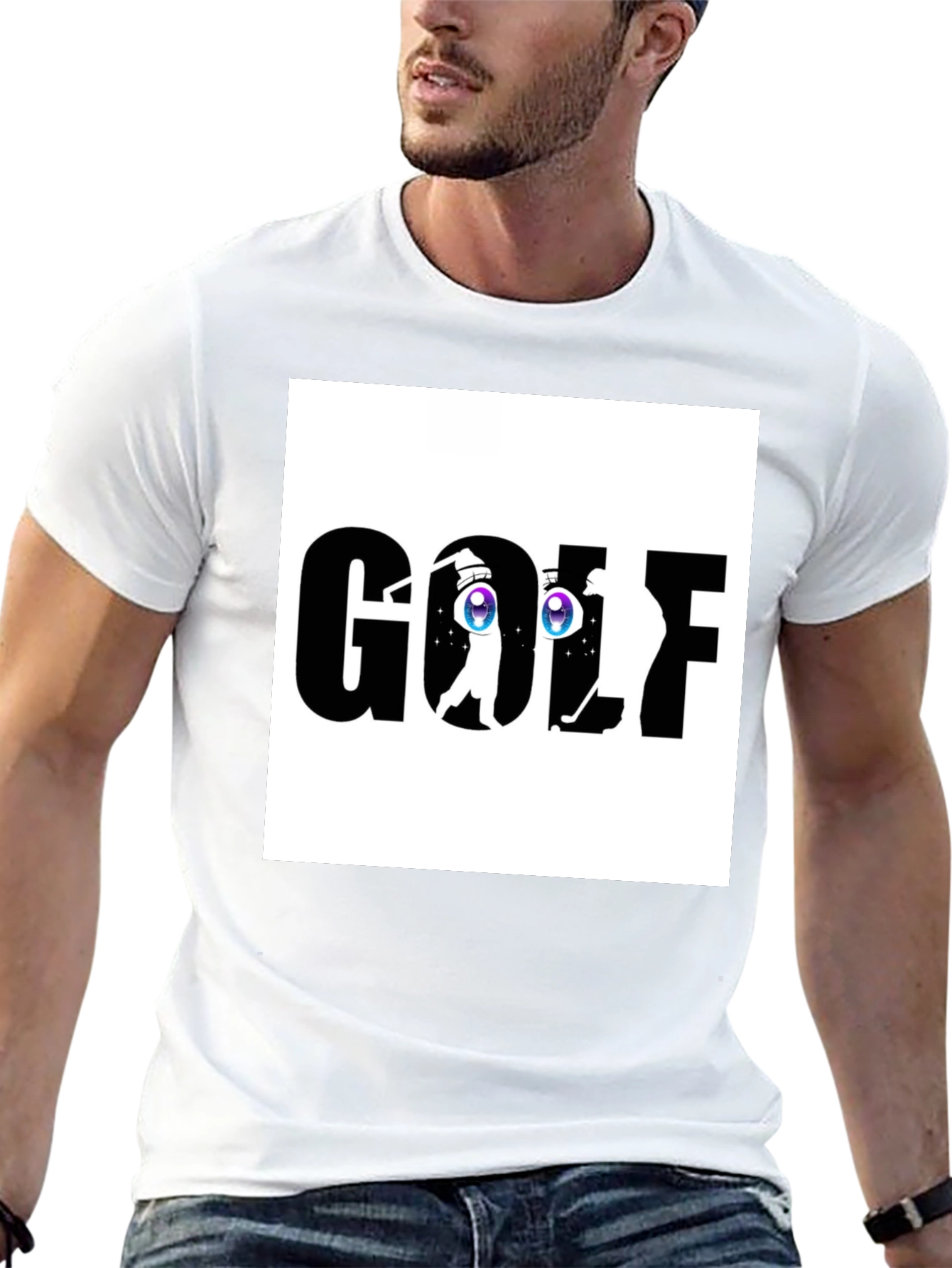 Golf Anime Eye Black T-Shirt