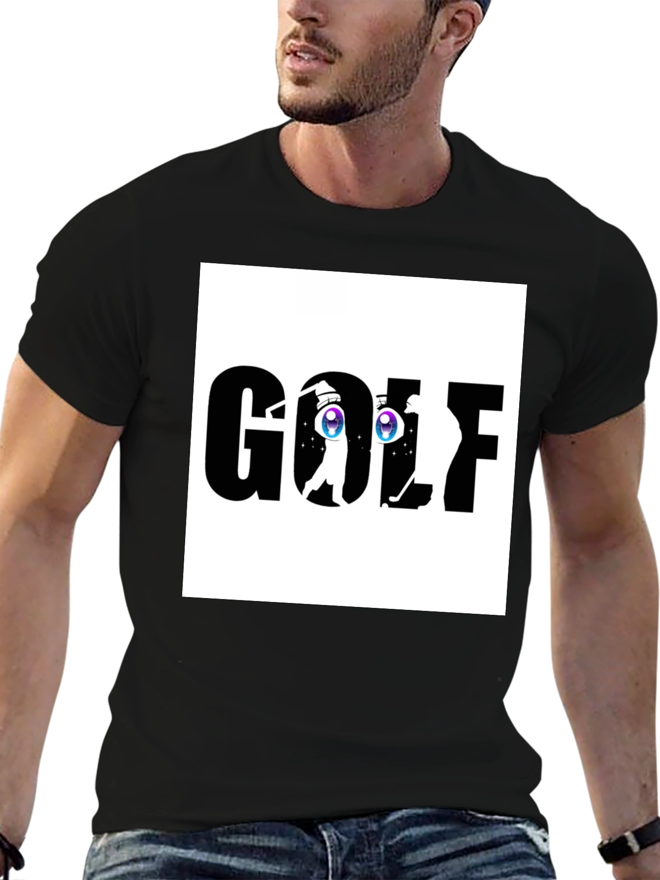 Golf Anime Eye Black T-Shirt