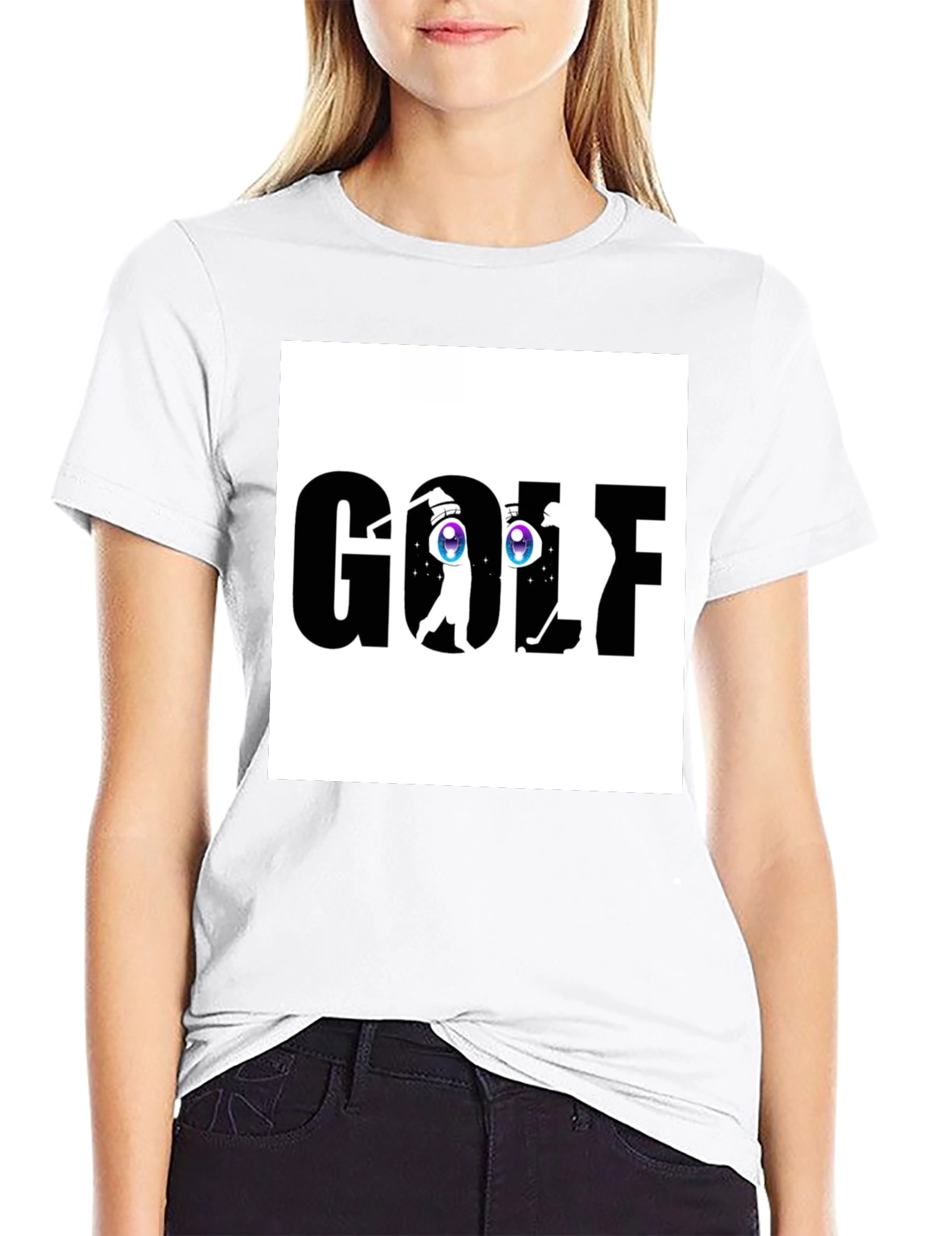 Golf Anime Eye Black T-Shirt