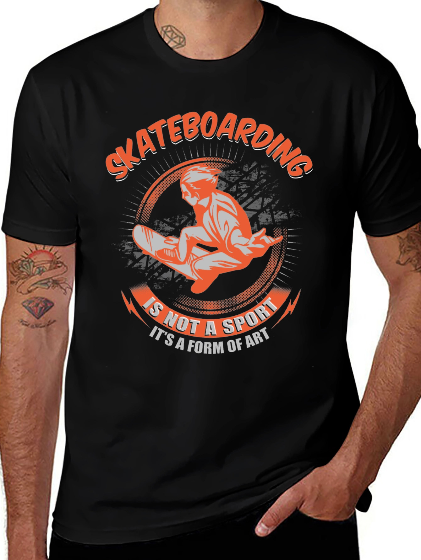 Skateboarding Art T-Shirt - Black