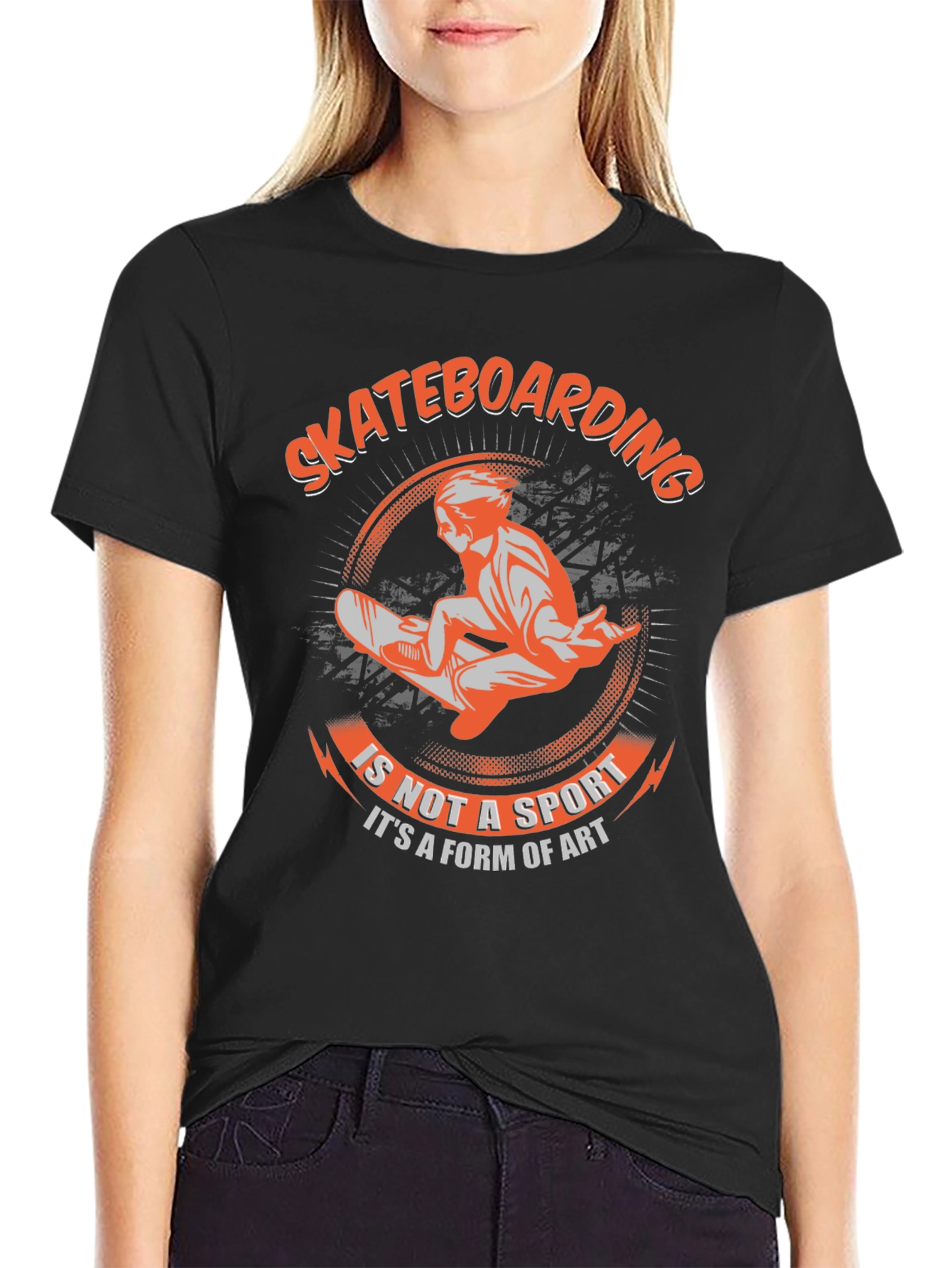 Skateboarding Art T-Shirt - Black