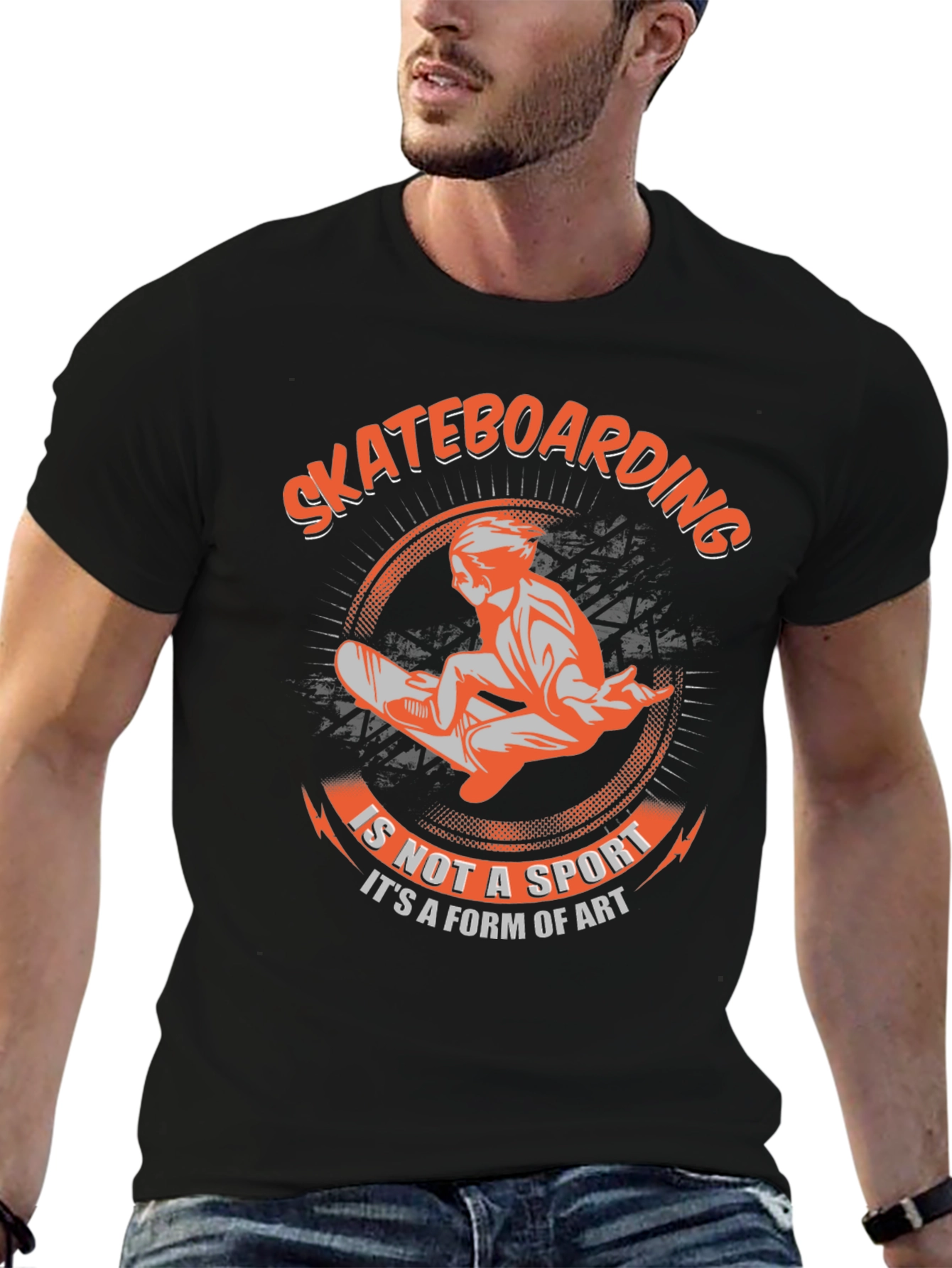 Skateboarding Art T-Shirt - Black