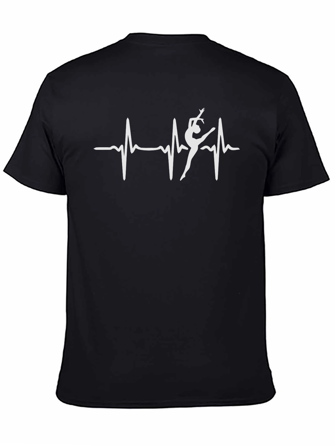 Gymnastics Heartbeat T-Shirt - Black Cotton Tee