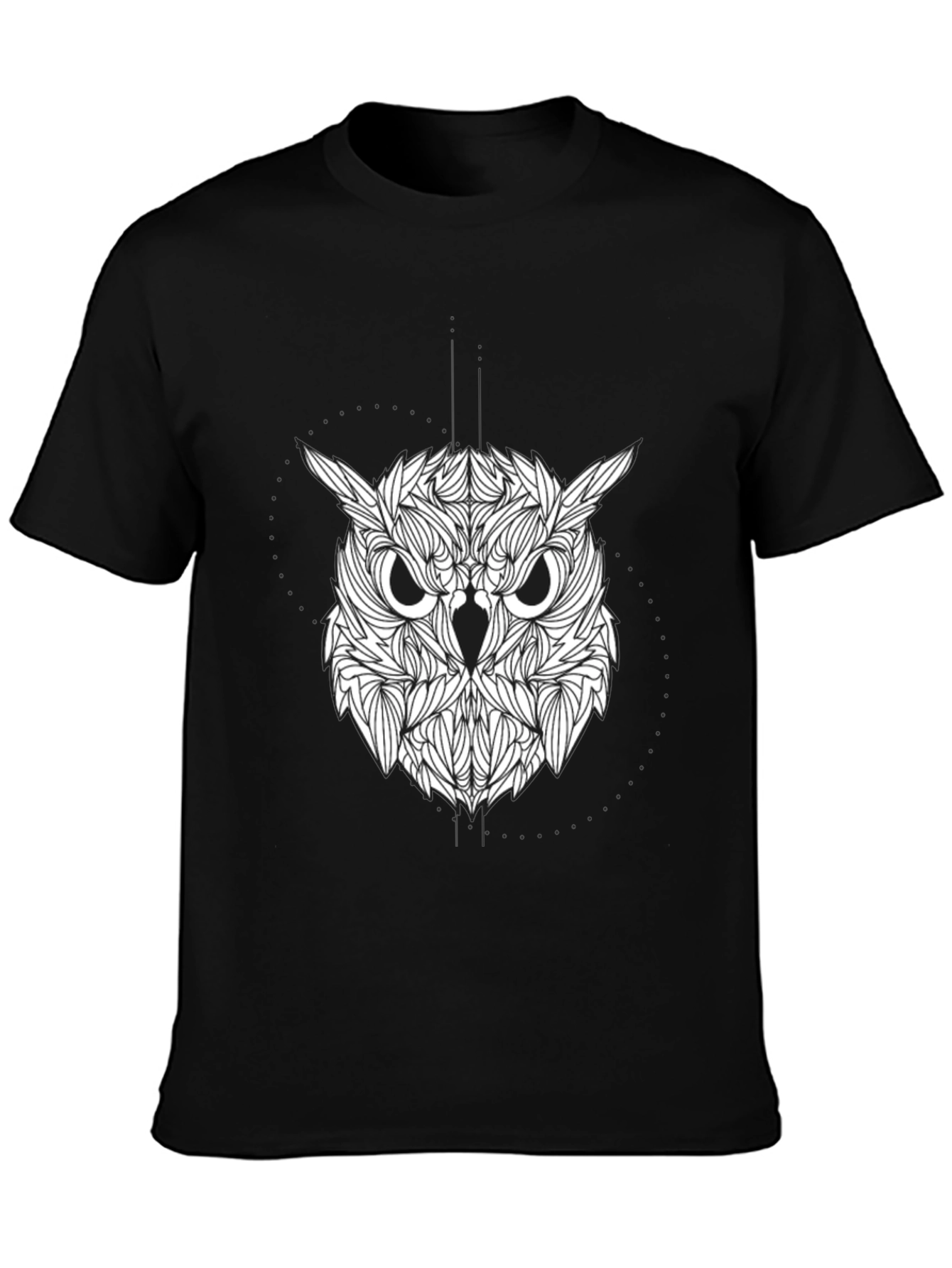 Owl Graphic Print Black Tee