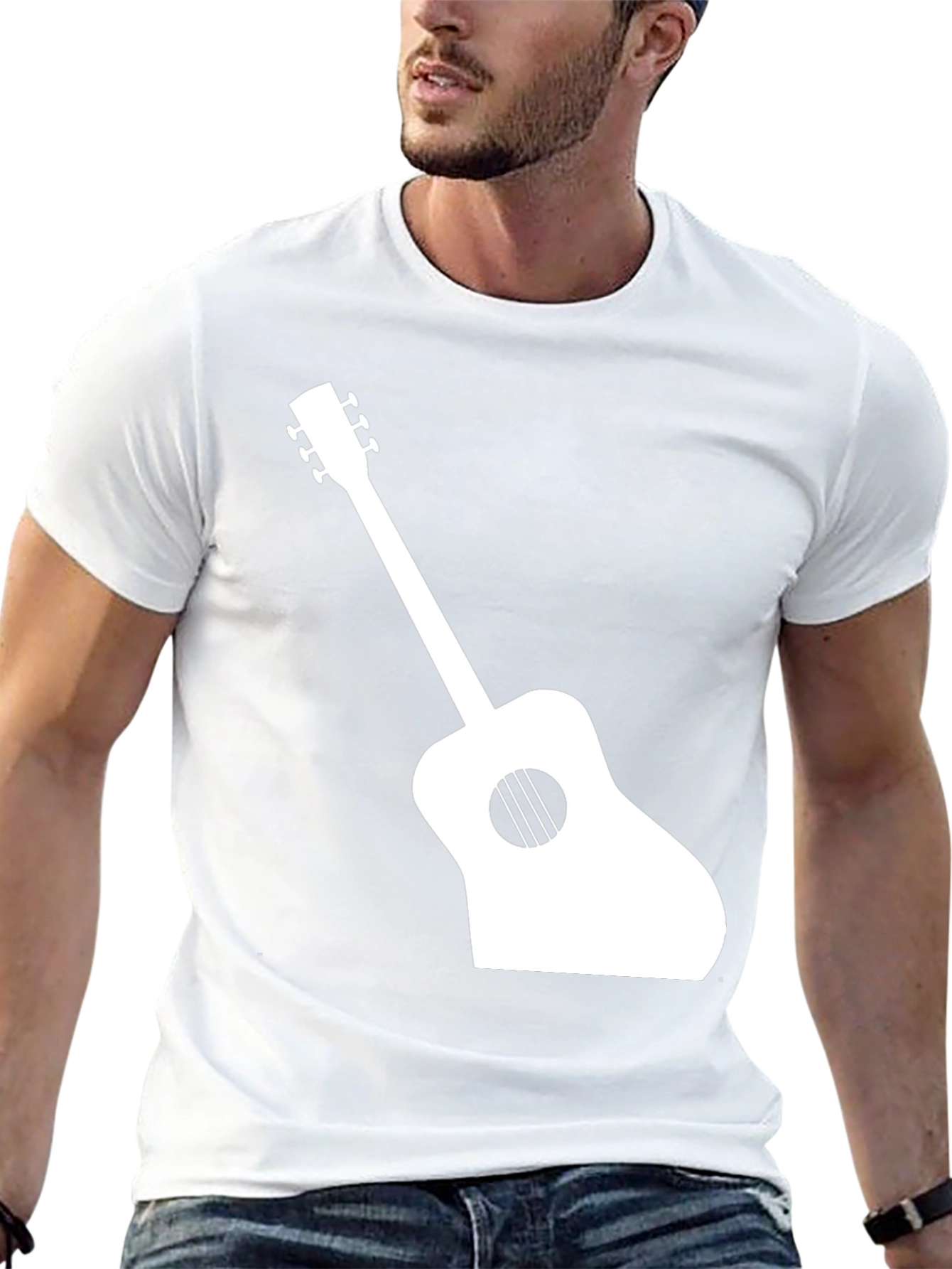Acoustic Guitar Graphic T-Shirt - Black