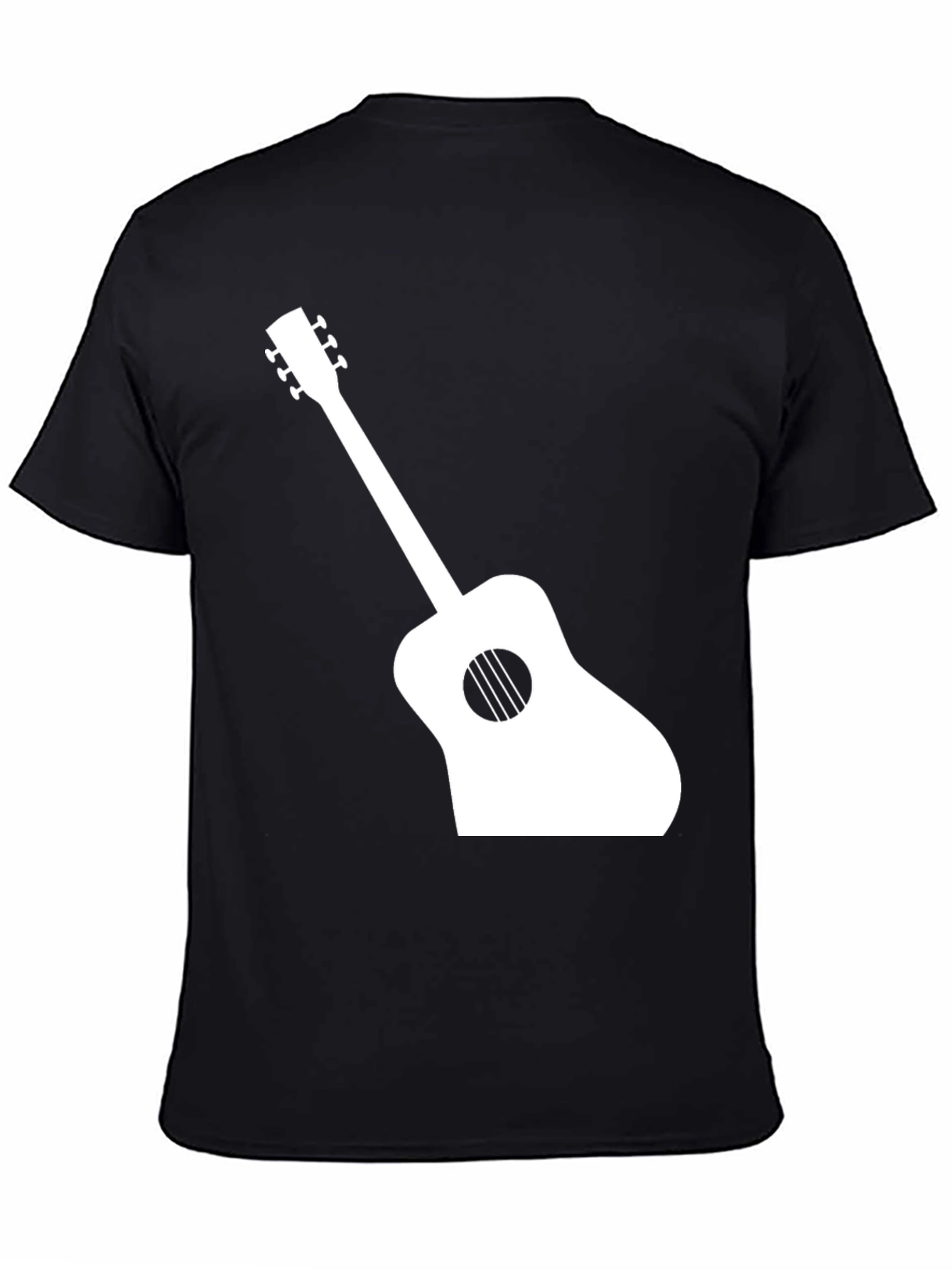 Acoustic Guitar Graphic T-Shirt - Black