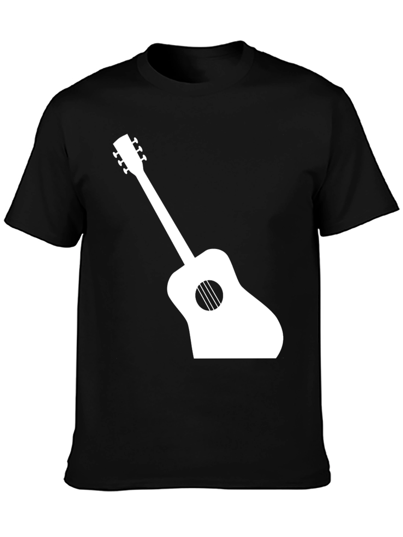 Acoustic Guitar Graphic T-Shirt - Black