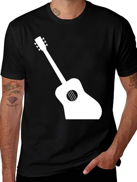 Acoustic Guitar Graphic T-Shirt - Black