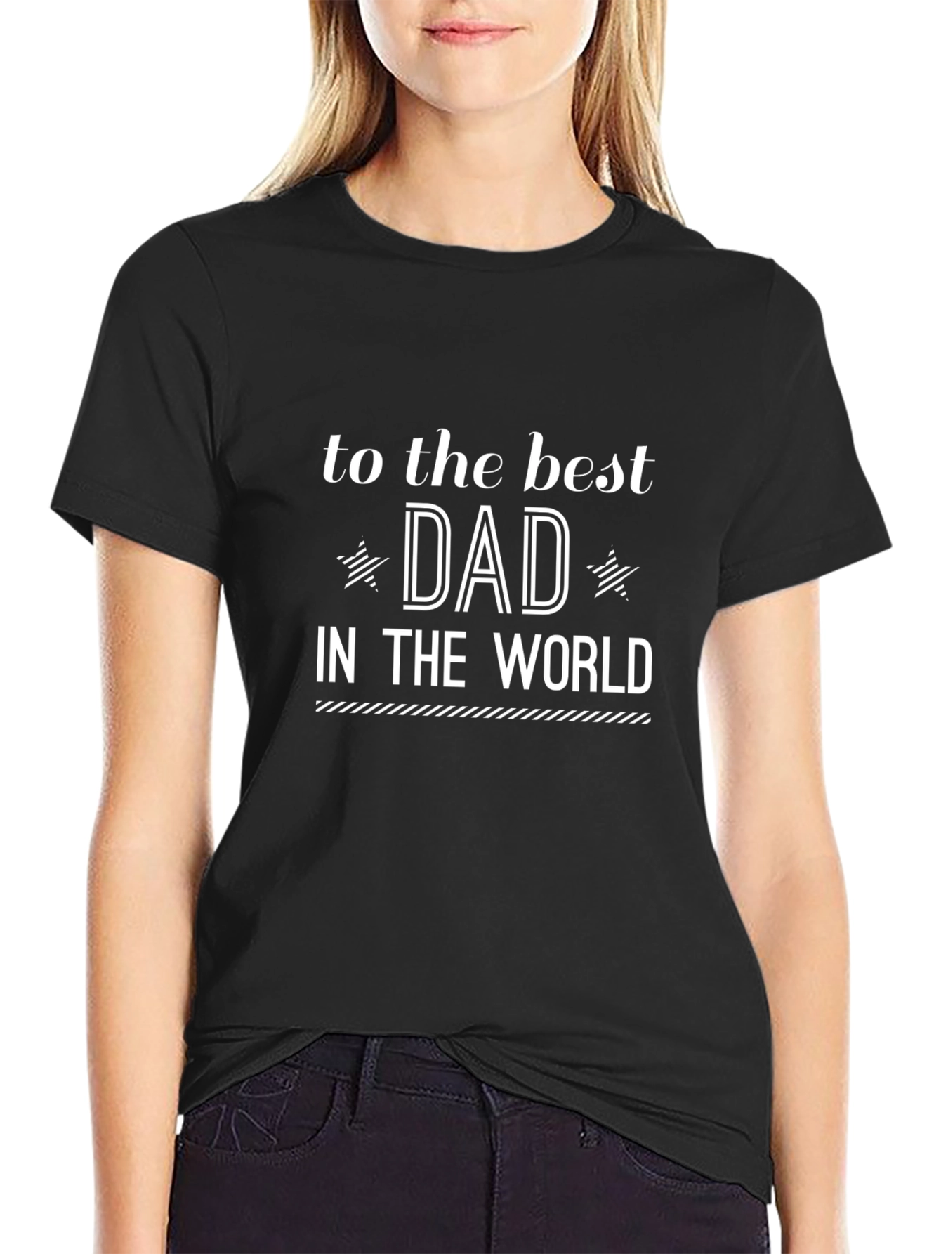 Best Dad in the World Black Graphic T-Shirt