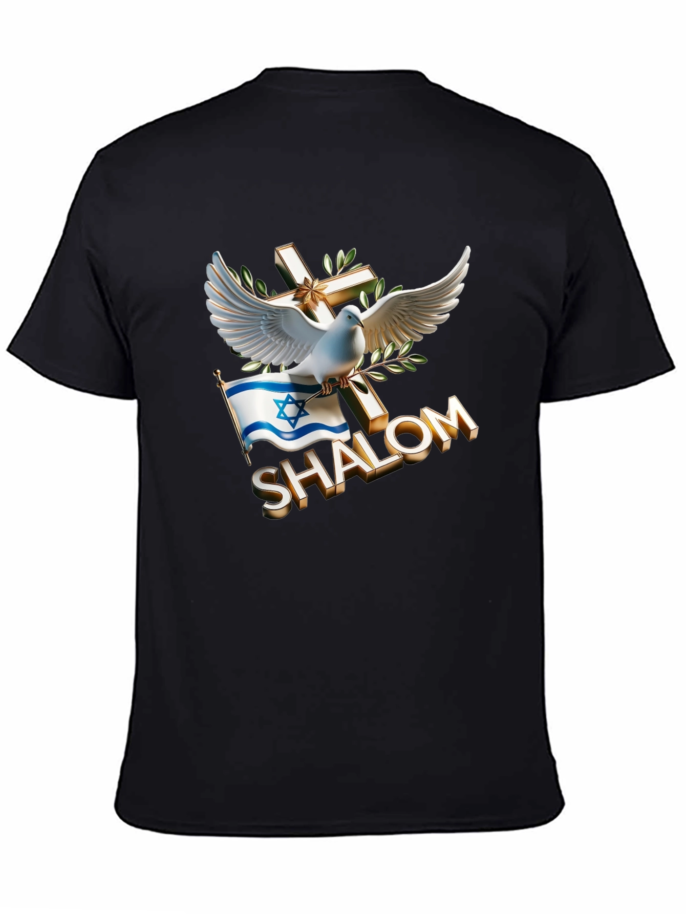 Shalom Dove Cross Israel Flag T-Shirt