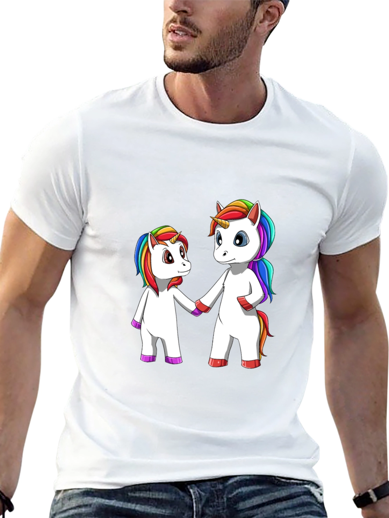 Unicorns Holding Hands Graphic Tee