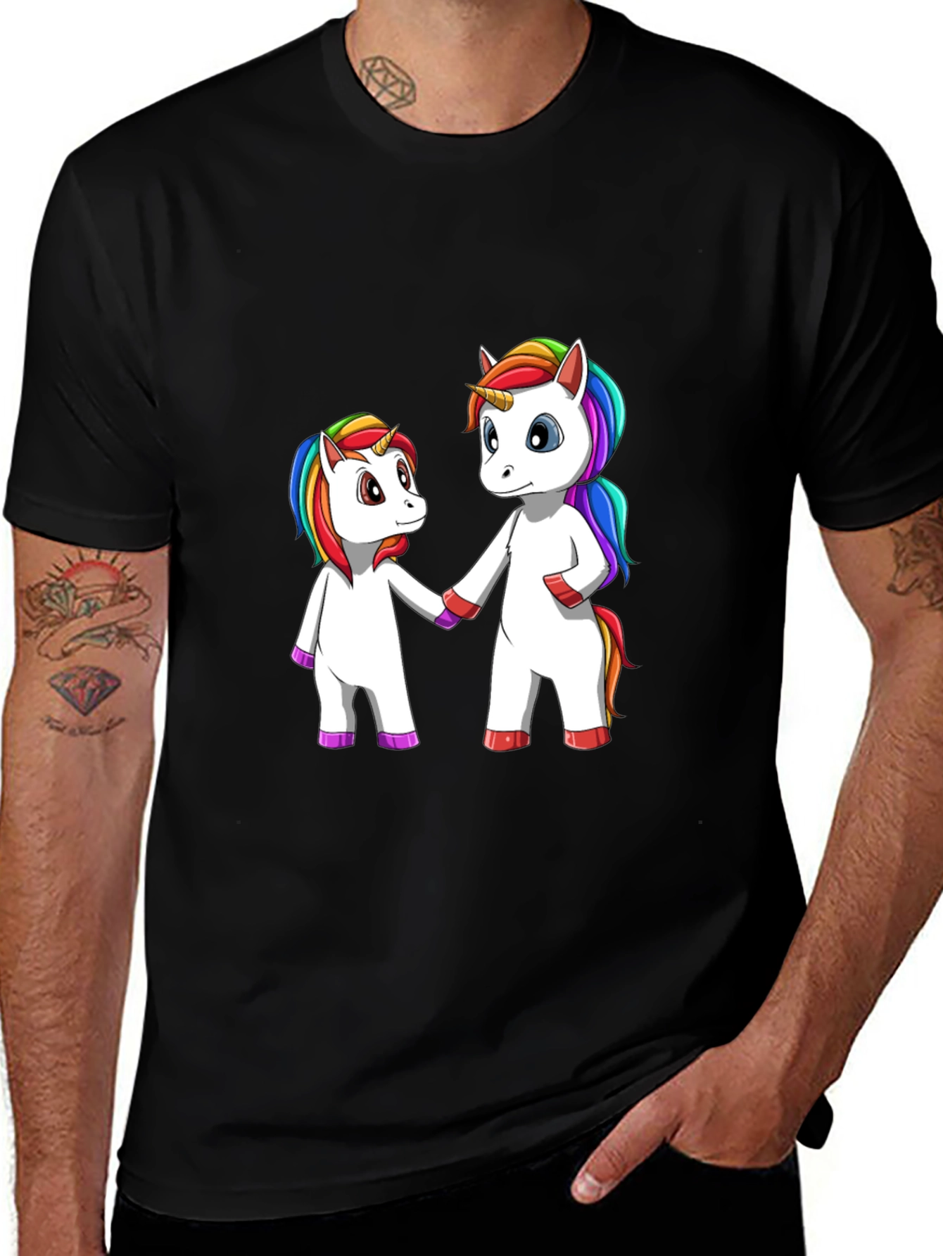 Unicorns Holding Hands Graphic Tee
