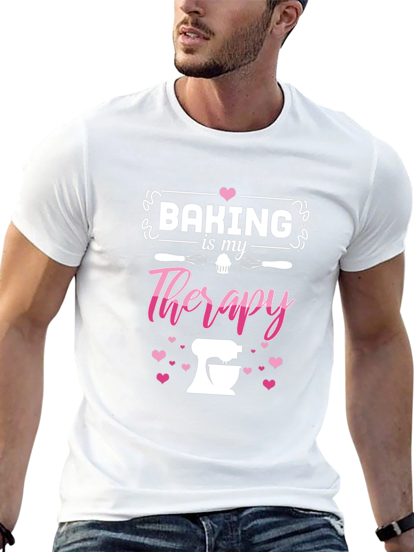 Baking is My Therapy Graphic Tee - Black