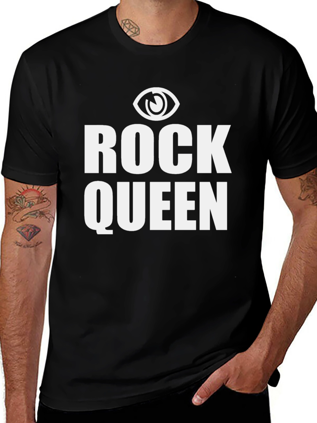 Rock Queen Graphic Tee - Black Cotton Blend