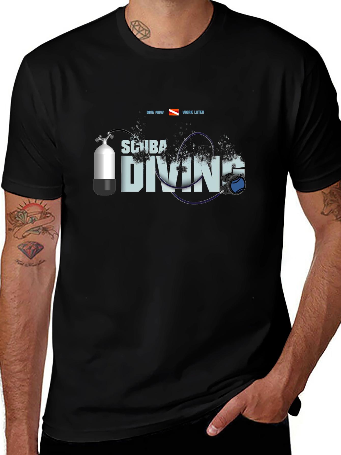 Scuba Diving T-Shirt - Dive Now Work Later