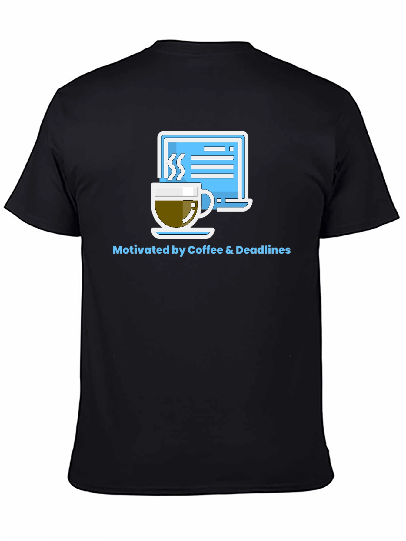 Coffee & Deadlines Graphic Tee - Motivated Designer Shirt