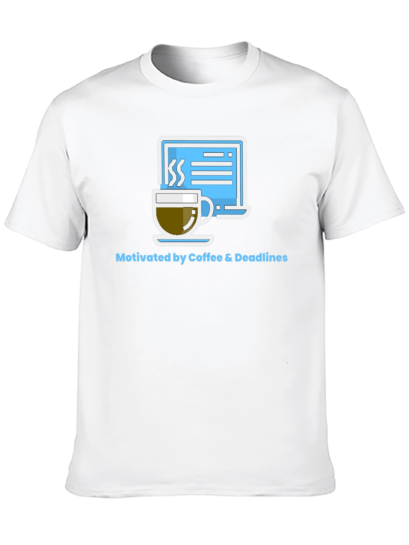 Coffee & Deadlines Graphic Tee - Motivated Designer Shirt