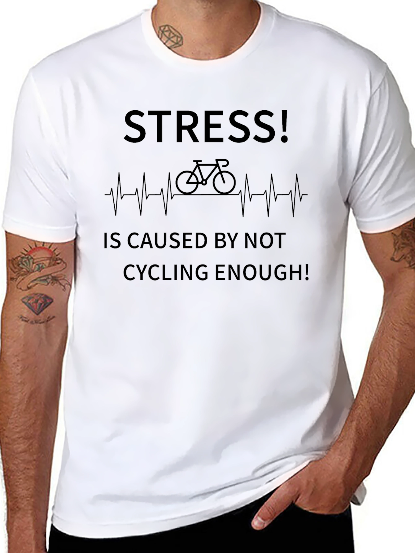 Stress Cycling T-Shirt - Funny Biker Tee